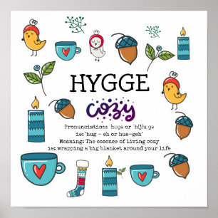 HYGGE - The Meaning and Pronunciation Cute Custom Poster