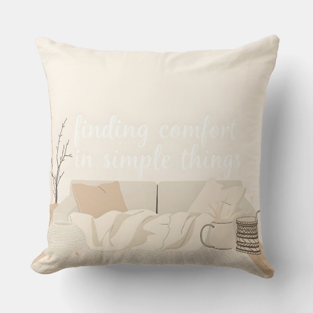 Hygge Throw Pillow | Cozy Scandinavian Home Decor (Front)