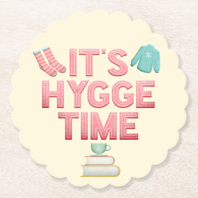 Hygge Time Paper Coaster (Front)