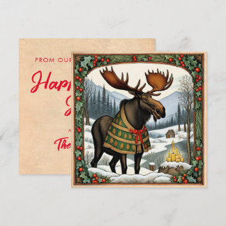 Hygge Winter Moose Holiday Card