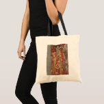 Hygieia by Gustav Klimt, Vintage Art Nouveau Tote Bag<br><div class="desc">Hygieia (c. 1901) by Gustav Klimt is a vintage Victorian Era Symbolism painting featuring the Greek goddess of hygiene, health, cleanliness, and sanitation along with the Aesculapian snake around her arm and the cup of Lethe in her hand. Hygieia is part of one of three paintings known as “The Faculty...</div>