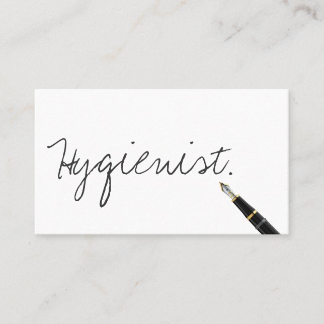 Hygienist Free Handwriting Script Dental Business Card (Front)
