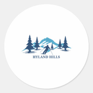 Hyland Hills Minnesota Ski Resort Skiing Skier _1 Classic Round Sticker