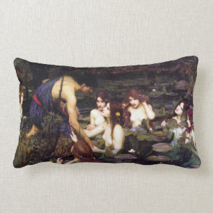 Hylas and the Nymphs, by John William Waterhouse Lumbar Cushion