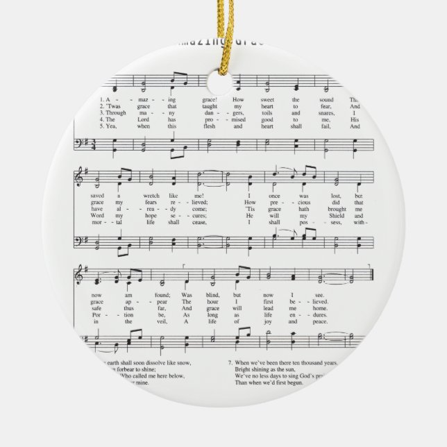Hymn - Amazing Grace Ceramic Ornament (Front)