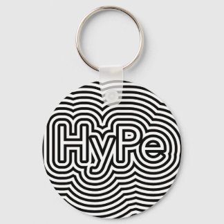 Hype optical illusion op art minimal white lines key ring