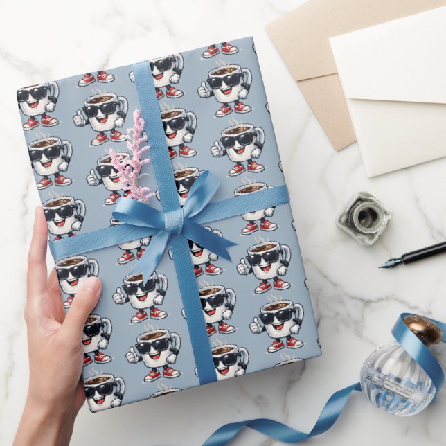 Hyped Up Coffee Cup Wrapping Paper (Gifting)