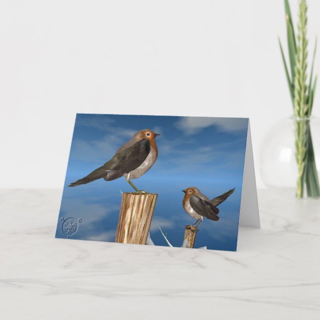 HYPER BIRDS / ROBIN RED BREAST HOLIDAY CARD (Front)