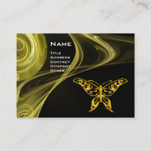 HYPER BUTTERFLY- bright black yellow red Business Card