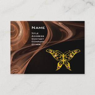 HYPER BUTTERFLY- bright brown black yellow white Business Card