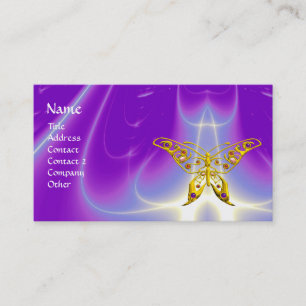 HYPER BUTTERFLY / LIGHT WAVES, Pink,Purple,Violet Business Card