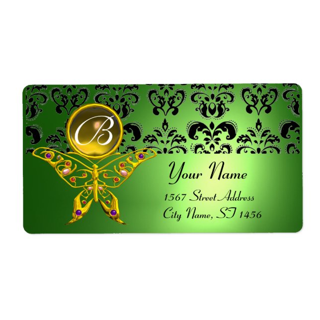 HYPER BUTTERFLY MONOGRAM green damask topaz (Front)