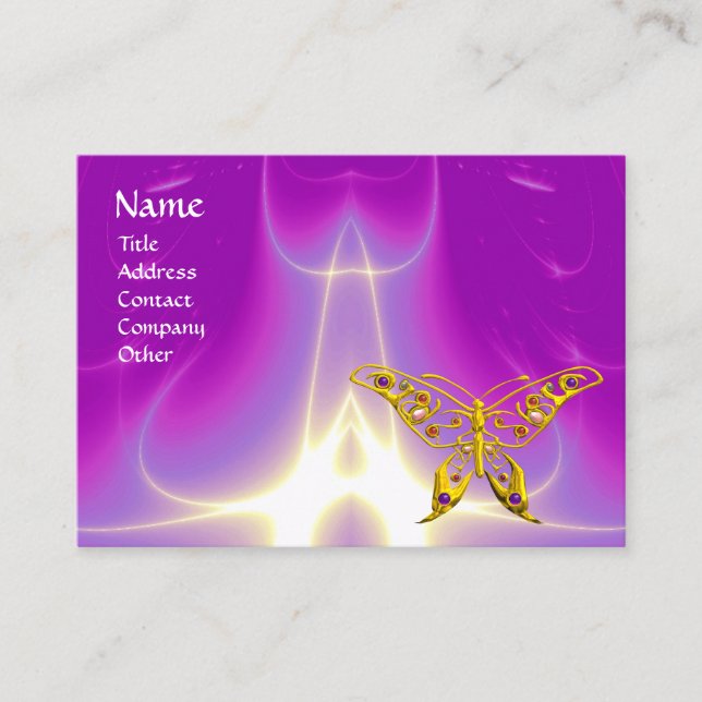 HYPER BUTTERFLY Pink,Purple,Violet Light Wave Business Card (Front)
