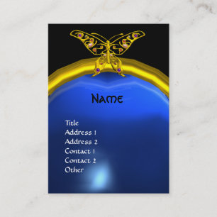 HYPER BUTTERFLY SAPPHIRE MONOGRAM blue yellow Business Card