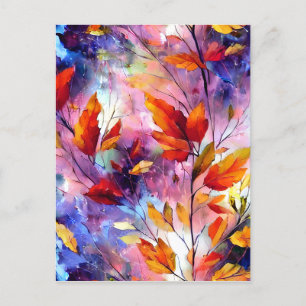 Hyper Detailed Fantasy Whimsical Brushstrokes Leav Postcard