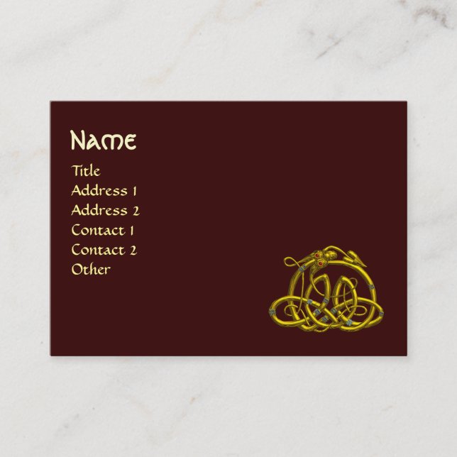HYPER DRAGON ,brown Business Card (Front)