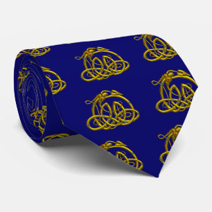 HYPER DRAGON ,Gold Celtic Knots ,Bright Blue Tie