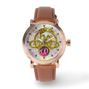 HYPER DRAGON / GOLD CELTIC KNOTS GEMSTONE MONOGRAM WATCH