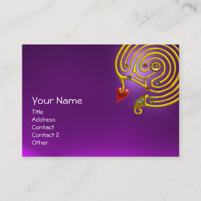HYPER LABYRINTH AMETHYST ,red yellow purple Business Card (Front)