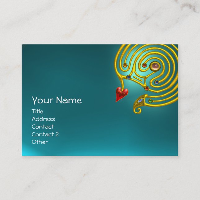 HYPER LABYRINTH AQUAMARINE ,black red yellow blue Business Card (Front)