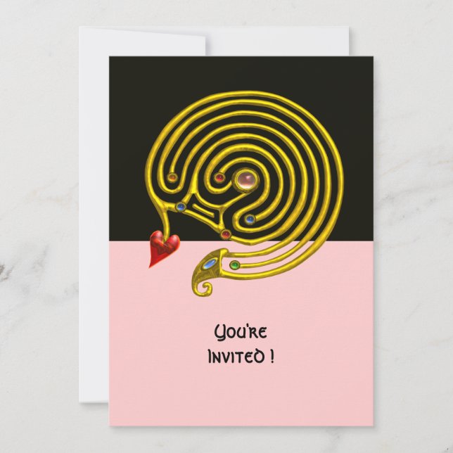 HYPER LABYRINTH , black and pink Invitation (Front)