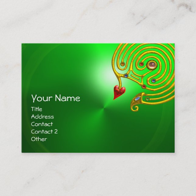 HYPER LABYRINTH EMERALD ,red yellow green Business Card (Front)
