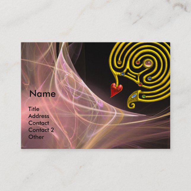 HYPER LABYRINTH IN ANTIQUE PINK BROWN LIGHT WAVES BUSINESS CARD (Front)