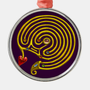 HYPER LABYRINTH purple Metal Ornament