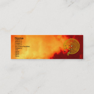 HYPER LABYRINTH ,red yellow clouds Mini Business Card