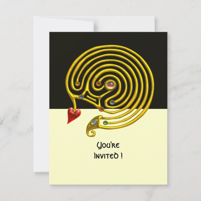 HYPER LABYRINTH rsvp, black and white Invitation (Front)