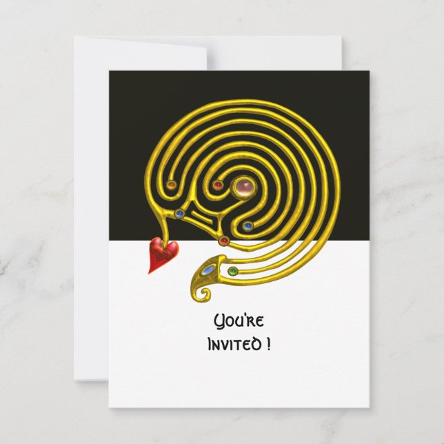 HYPER LABYRINTH rsvp, black and white Invitation (Front)