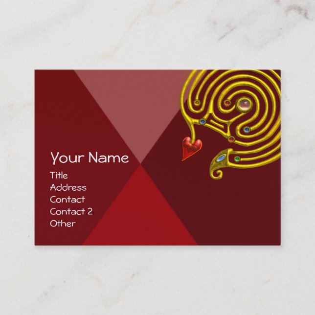 HYPER LABYRINTH RUBY ,black red yellow Business Card (Front)