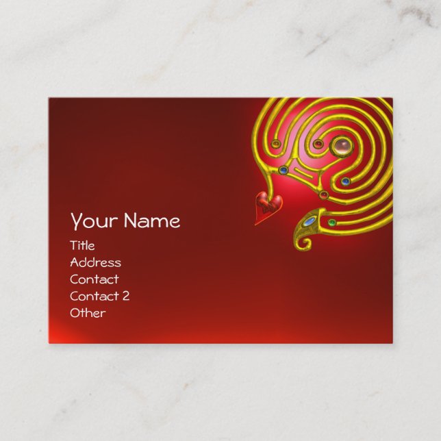 HYPER LABYRINTH RUBY ,black red yellow Business Card (Front)