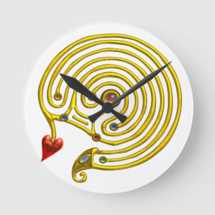HYPER LABYRINTH , white Round Clock