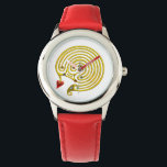 HYPER LABYRINTH,white Watch<br><div class="desc">Elegant, cool, artistic and unique design of a golden mediaeval labyrinth with shiny gem stones, bling.Very accurated jewel design, modelling and rendering by Bulgan Lumini (c).Part from series Hyper Talismans.</div>