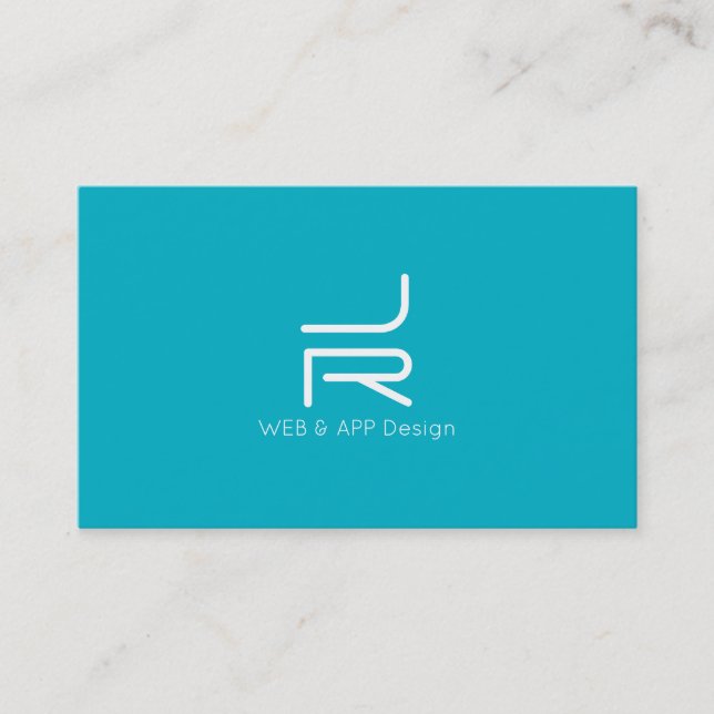 Hyper minimal abstract initials logo business card (Front)