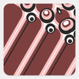 Hyper modern abstract design maroon square sticker