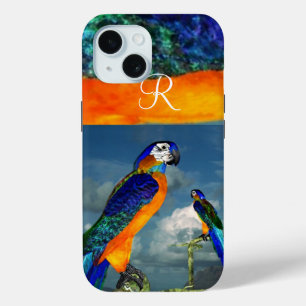 HYPER PARROTS /BLUE ARA MONOGRAM iPhone 15 CASE