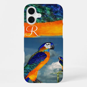 HYPER PARROTS /BLUE ARA MONOGRAM iPhone CASE