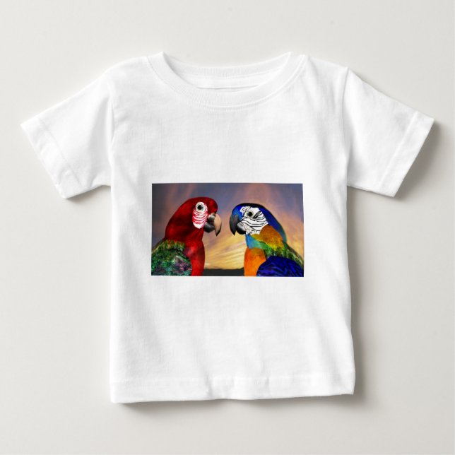 HYPER PARROTS /RED AND BLUE ARA BABY T-Shirt (Front)