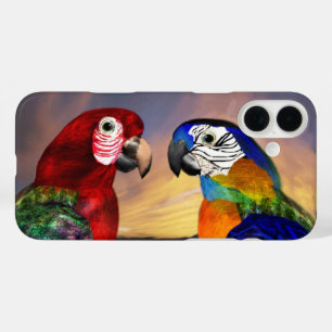 HYPER PARROTS /RED AND BLUE ARA iPhone 16 PLUS CASE