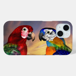 HYPER PARROTS /RED AND BLUE ARA iPhone 15 CASE