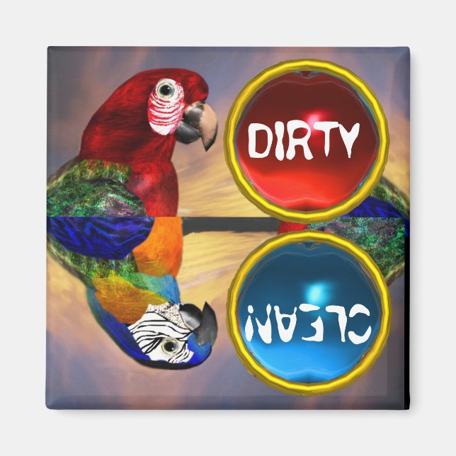 HYPER PARROTS /RED AND BLUE ARA MAGNET (Front)