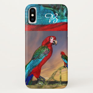 HYPER PARROTS / RED ARA MONOGRAM iPhone X CASE
