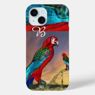 HYPER PARROTS / RED ARA MONOGRAM iPhone 15 CASE