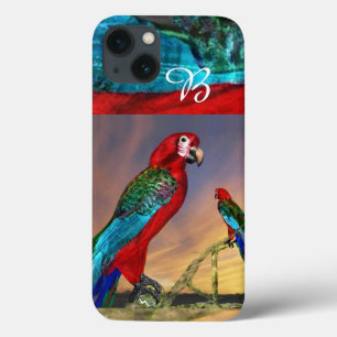 HYPER PARROTS / RED ARA MONOGRAM iPhone 13 CASE