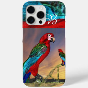 HYPER PARROTS / RED ARA MONOGRAM iPhone 15 PRO MAX CASE