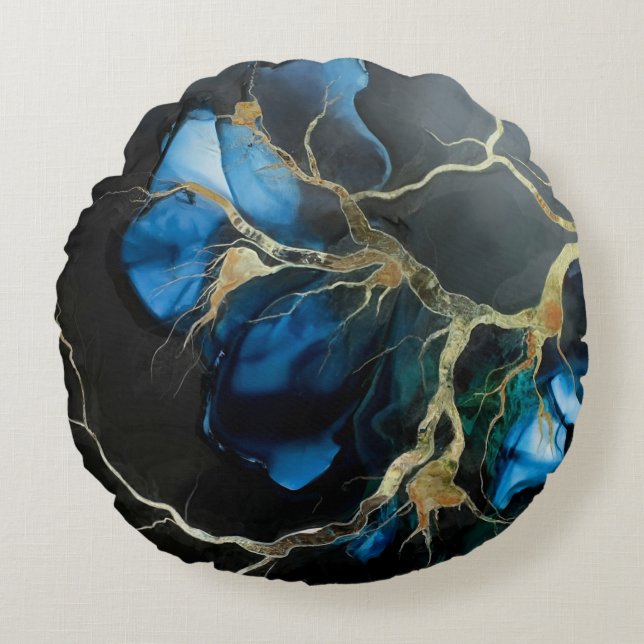 Hyper-Realistic Alcohol Ink Dreamscape  Round Cushion (Front)
