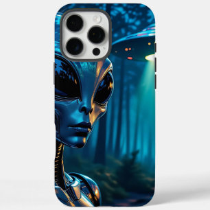 Hyper Realistic Alien and UFO in the Forest iPhone 16 Pro Max Case