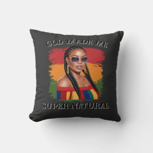 Hyper realistic curvy black  woman, black history  cushion